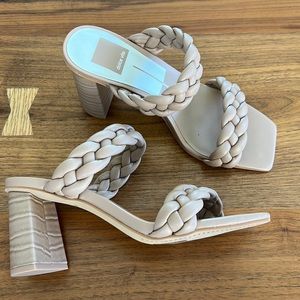 Dolce Vita braided sandal w faux croc heel, 6.5